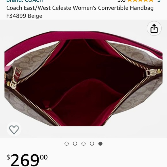 Coach East/West Celeste Women's Convertible Crossbody/Handbag  NEW - Picture 3 of 7